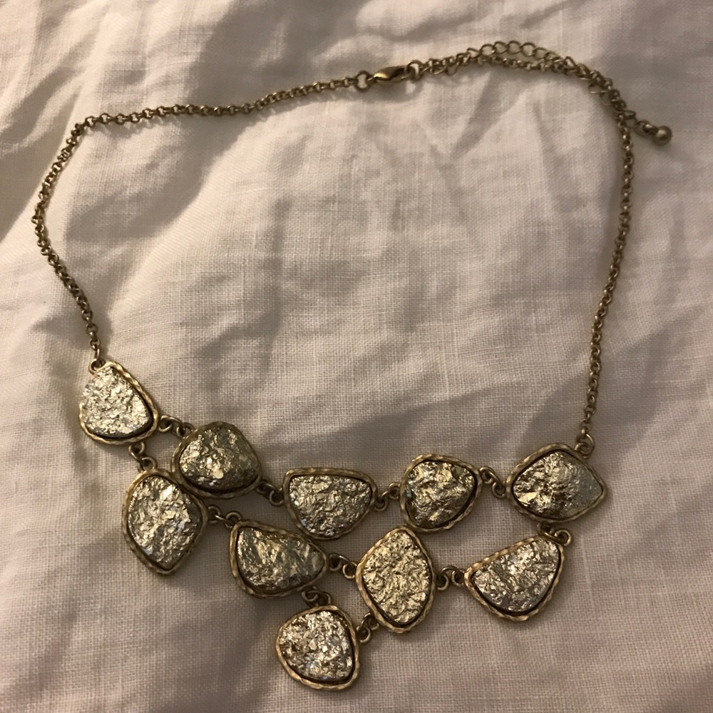 Gold druzy statement necklace